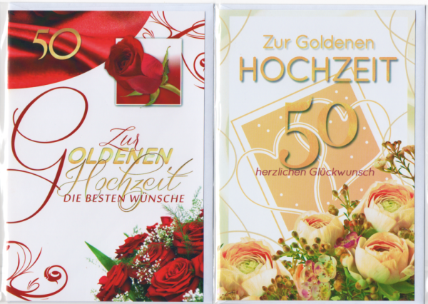 Glückwunschkarten zur Goldene Hochzeit